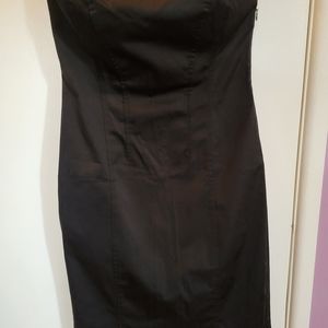 EXPRESS STRAPLESS STRETCH BLACK COCKTAIL DRESS, Sz 1/2 NWOT lace up back